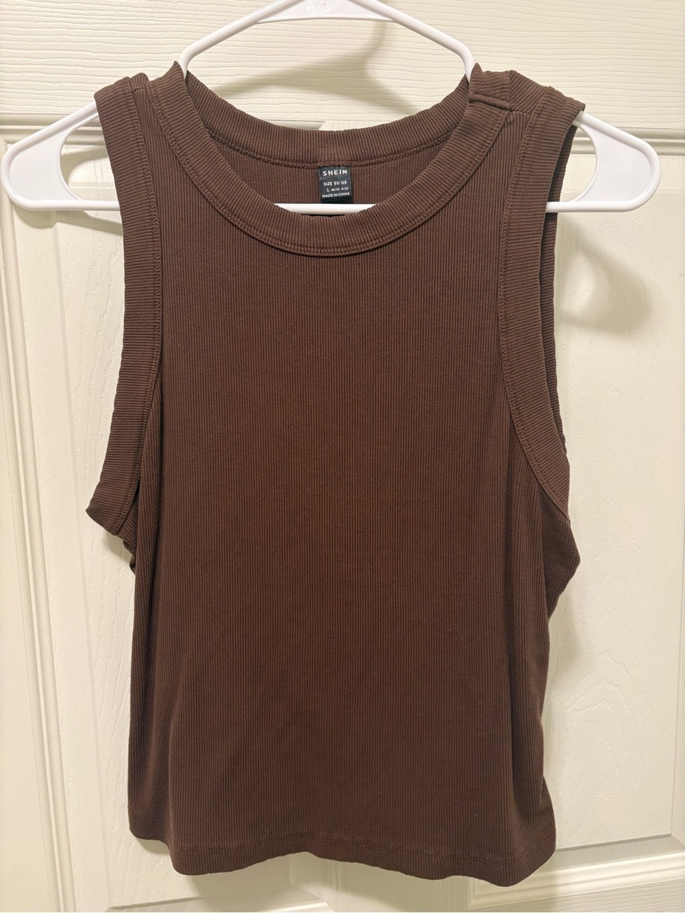SHEIN Chocolate Brown Ribbed Tank Top